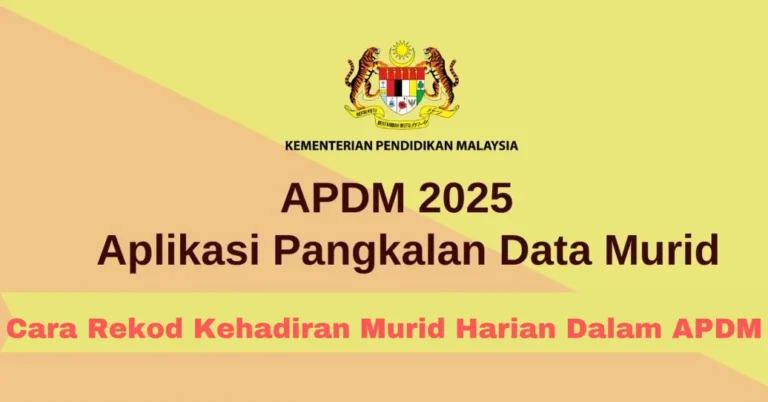 Cara Rekod Kehadiran Murid Harian Dalam APDM