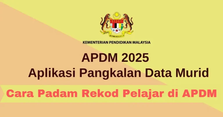Cara Padam Rekod Pelajar di APDM