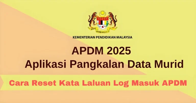 Cara Reset Kata Laluan Log Masuk APDM